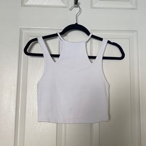 Zara white cut-out crop top